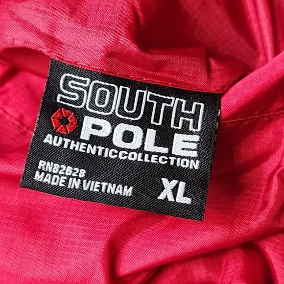 Vintage Southpole Jacket Men XL Red Gray Fleece Reversible Puffer Jacket 54x29 - Picture 10 of 11